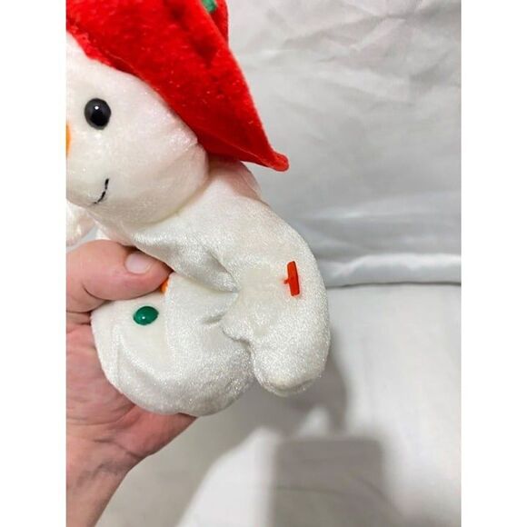 2003 TY Beanie Baby Chillin Christmas Snowman Stuffed Toy Size 7.5 X 5.5 Inch - Picture 8 of 8